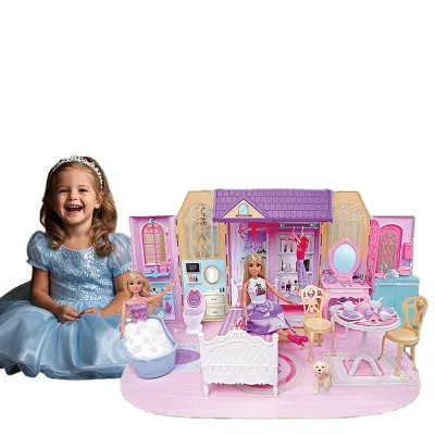 11.5-Inch Realistic Doll with Luxurious Bedroom Set Deluxe Dollhouse Accessories for Kids & Collectors