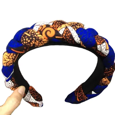 New Braided African Wax Print Headband Twisted Braided Woman Headband Hair Accessories