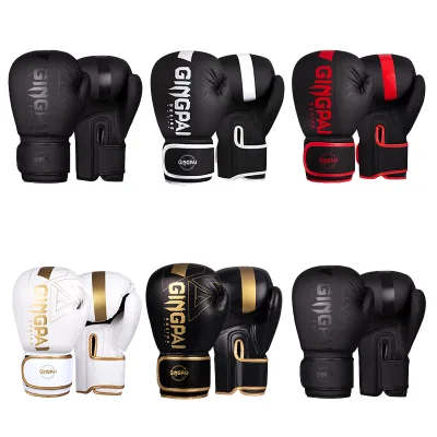 Professional 6-12 oz All-Age Leather Boxing Gloves Custom Logo Waterproof Breathable for Closure for Muay Thai Outdoor