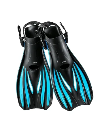 Wholesale Black Adult Pro Short Blade Diving Fins Hot Selling Training Snorkel Flippers with Rubber and TPR Materials