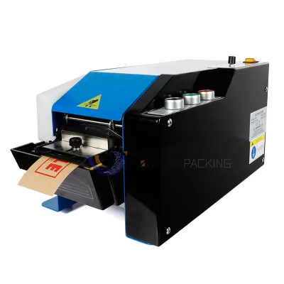 Automatic Water Activated Kraft Paper Gummed Tape Dispenser with Cutter for Carton Package Sealing 230mm Max Roll Diameter