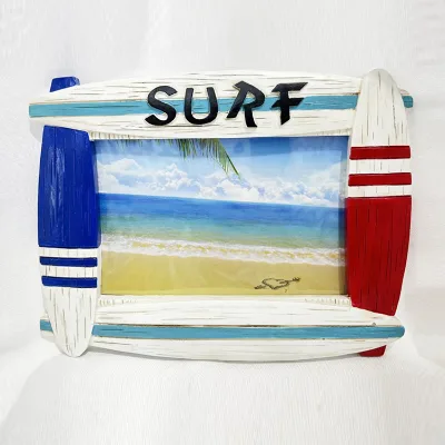Customised logo Polyresin Anchor Surfboard Tourist Souvenir Nautical Picture Photo Frame
