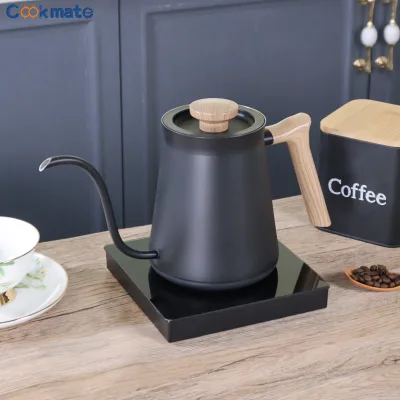Gooseneck Electric Kettle Temperature Control 0.8L Stainless Steel Quick Heating Boil Keep Warm for Coffee Water Tea Milk