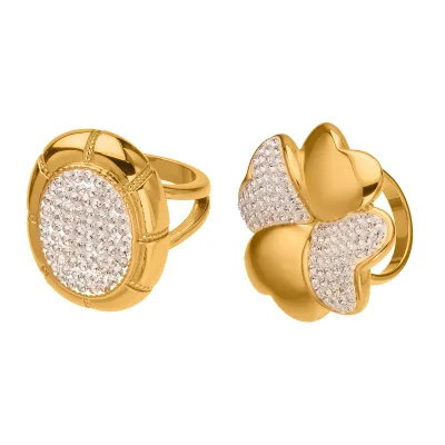 Lucky Clover Ring with Mud Diamonds