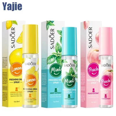 Portable Cool Mint Perfume Deodorant Long-Lasting Fresh Breath Freshening Mouth Spray Natural Peach Scent Travel Size