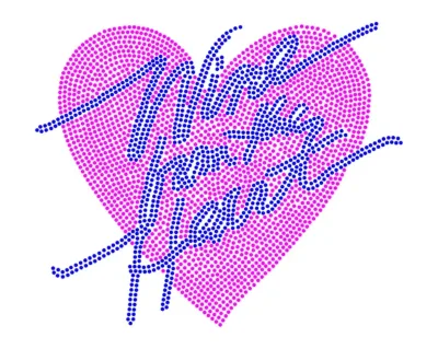 Lovely Merry Christmas Rhinestone Heat Transfers Custom China Factory Heat Press Rhinestone Heart Design Transfer