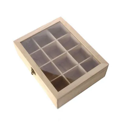 Custom Size Gift Wooden Box with Transparent Cover