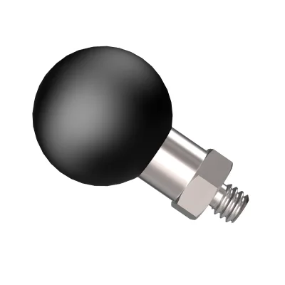 Aluminum Alloy 1'' Ball Adapter 1/4"-20 Threaded Post Action Camera Camcorder Bike Rearview Mirror Phone Holder Black Vehicle