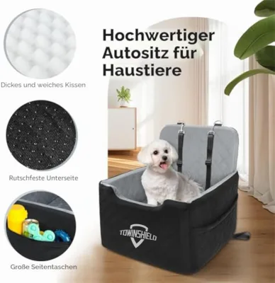 Dog Car Seat for Small/Medium Dogs Under 15 Kg, Dog Car Seat, Removable and Washable Pet Car Seat