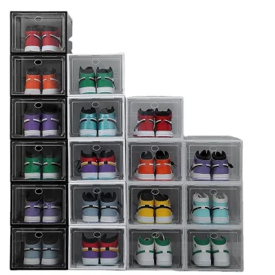 Modern Premium Clear Drawer Case for Bedroom Foldable DIY Stacking Shoe Storage Box with Hangers