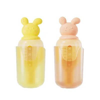 30ML Anti-Choking Rabbit Shaped Baby Medicine Feeder Dispenser Infant Pacifier Dropper Printed Silicone PP Cup Convenient Infant