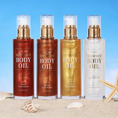 Hot Selling Wholesale Body Shimmer Brightening Oil Four-color Body Luminous Oil Makeup Shimmer Body Oil