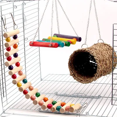 Bird Nest Bed Grass Tunnel Hammock Hanging Parrot Pet Mascotas Hamster Cage Decoration Bird Accessories