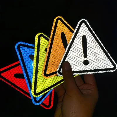 Triangle Reflective Safety Stickers for Car Truck Motorcycle Reflector Decor Night Driving Warning Mark Made Mainland