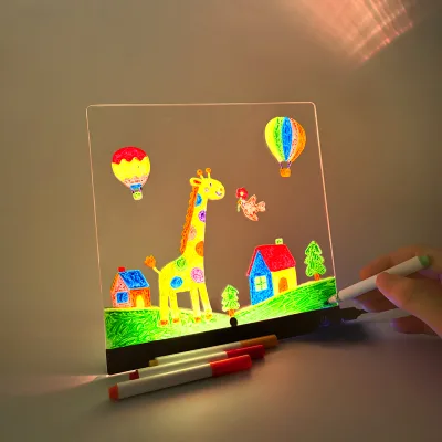 OEM ODM Led Acrylic Dry Erase Message Board Note Led Board Writing Children Led Drawing Board with Stand for Kids
