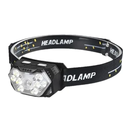 Rechargeable LED Headlamp with Motion Sensor Power Display Rotatable & Waterproof for Camping
