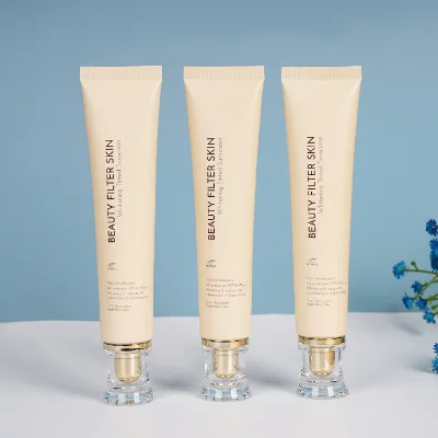 30ml Plastic Cream Flat Oval Soft Tube Packaging Pink Gold Cover with PE Screen Printing for Hand Cream Face Lotion Squeeze Tube