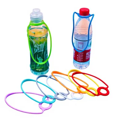 Water Bottle Lanyard PU Leather Carry Strap Mineral Water Beverage Bottle Carrier Handy Buckle Universal Portable Cup Holder