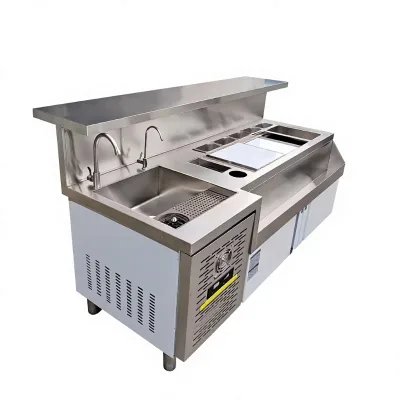 Durable Stainless Steel Mobile Cocktail Bar Station Electric Power Source