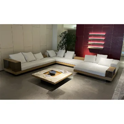Italian Style Living Room Furniture L Shaped Sofa Set Hotel Modern Design Fabric Sofa