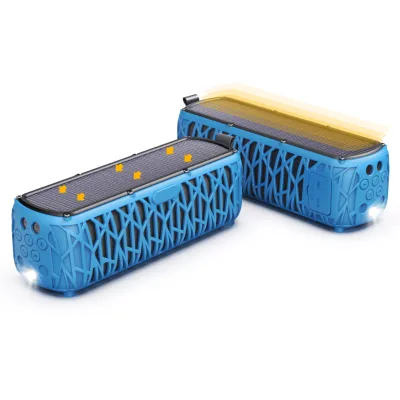 Outdoor Solar Wireless Speaker Shockproof Dustproof Bicycle Handlebar Mounted Portable Music Player with 3 Mode LED Light