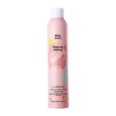 Lodish Light & Strong Hold Moisturizing Volumizing Hair Mousse 450ml French Wool Curl Protection
