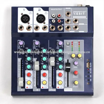 4 Channel Interface Audio Mixer/Professional Sound Audio Power Mixer/USB Digital Audio Music Sound Mixer