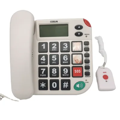 Hot Selling Seniors Big Button Phone Senioren Telefon with SOS Pendent Remote Control Emergency Phone