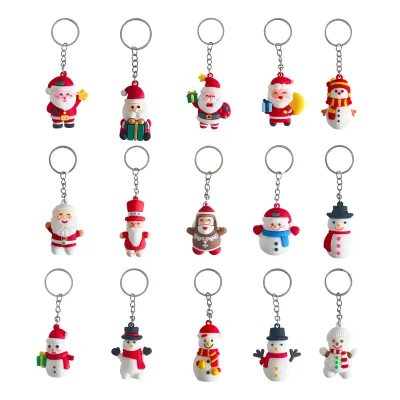 Cartoon Santa Claus Snowman Deer Bag Pendant Cute Plastic Christmas Toy Gift Accessory for Kids' Dolls and Cars