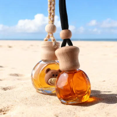 Wholesale in Stock 10ml Flat Refillable Screw Cap Screen Printed Fragrance Car Diffuser Bottle Auto Perfume Bottle