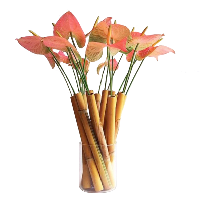 Bamboo Stalk Vase Ikebana Bamboo Decor Vase