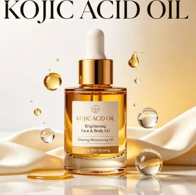 Private Label OEM Kojic Acid Oil, Skin Brightening Face & Body Oil, Nourishing Glowing Boosting Moisturizing Oil