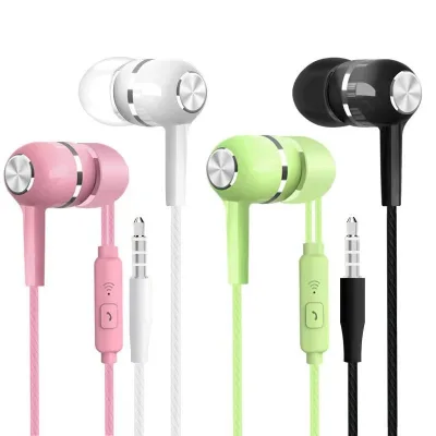 Factory Direct Sales Large Quantity S12 Heavy Bass In-ear Headphones Crystal Line Microphone Electroplated Wired Earphone