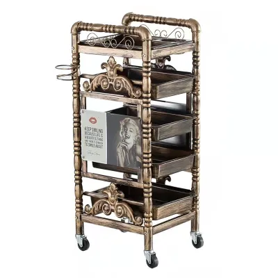 Metal Salon Trolley for Barber Shop Hairdressing Styling Beauty Cart Equipment