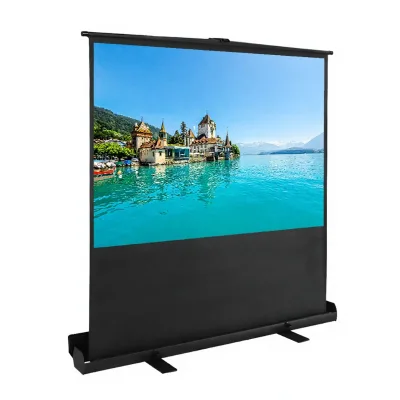 Yovanxer 84inch 4:3 Portable Floor Pull up Retractable PVC Matte White Outdoor Projector Screen