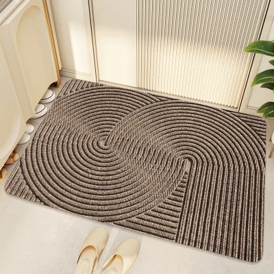 New Arrival Oriental Novelty Anti-Slip Ribbed Embossed Door Mat Woven Nylon Area Rugs TPE Backing Office Use Washable Extra