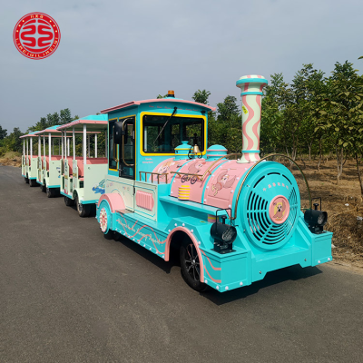 Happy Kids Games Real Train Model Trackless Train for Street Amusement Kids Train Hot Sale
