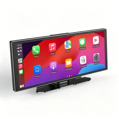 11.26" Portable Wireless Apple CarPlay Android Auto Full HD Dashboard Mount Dual Lens GPS Navigation USB Universal Car