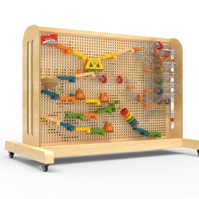 Child Indoor Ball Marble Run Vertical Kindergarten Activity Wood Mounted Panel Mount Game Stem Wooden Play Wall Toy for Kid