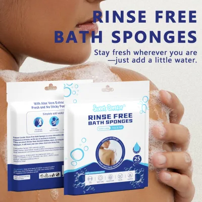 Disposable Water-Activated Nonwoven Bathing Wipe for Body & Hair, Just-Add-Water Cleansing Cloth