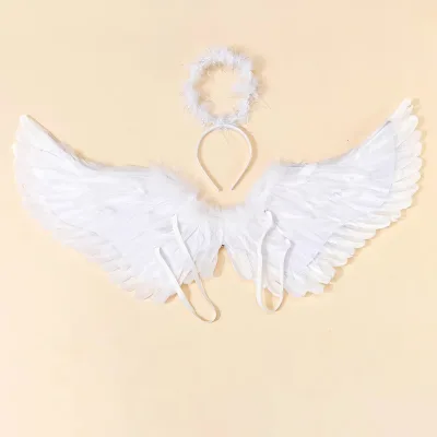 Turkey Feathers Angel Wings Holiday Party Set for Halloween Valentine's Day April Fool's Day Candy Usage-Angel Headband