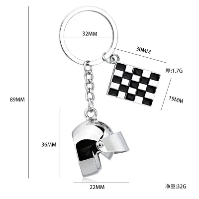 Creative Motorcycle Helmet Keychain Custom  Helmet Couple Keychain