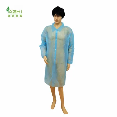 China Manufacturer Cheap Medical Non Woven Disposable Elastic Cuff Lab Coat Workwear Gown Jacket