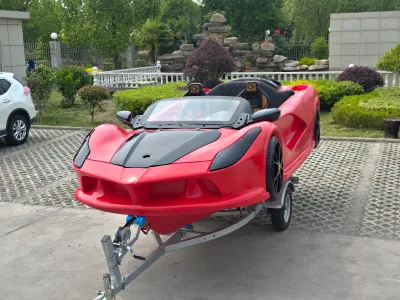 Jet Car Boat LLDPE Inspired Sports Yacht With Inboard Gasoline Pump Manual Throttle for Fishing AdventureCruise