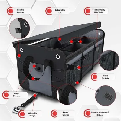 Multi Pockets car trunk organizer car trunk storage organizer car boot organiser trunk organizer 110-C066B