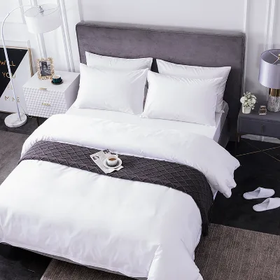 Pure Cotton Woven Modern 400TC All Season Customizable Bedsheet Sets Single King Size Bedding