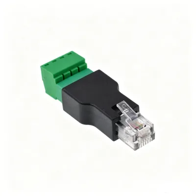 Brand New HITEC 6P4C Crystal Connector Green Terminal RJ11 to 4P Solderless Network Adapter Connector China Non-Private Mold