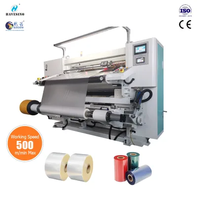 Electric Driven High Speed Slitter Rewinder Machine for BOPP Film with Auto Knife Positioning High-Accuracy Wood Packaging