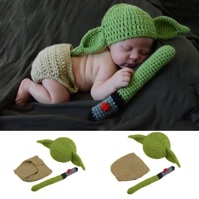 Hot Sale Custom Handmade Cotton Soft Yoda Costume for 3-6 Years Old Photo Shoots 100 Days