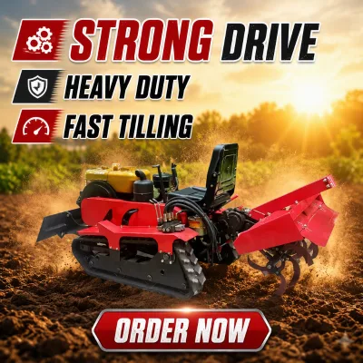 Farm Crawler Tractor Mini Power Tiller Rotary Plough Cultivate Fertilizing Machine for Mountain Slope Orchard Management